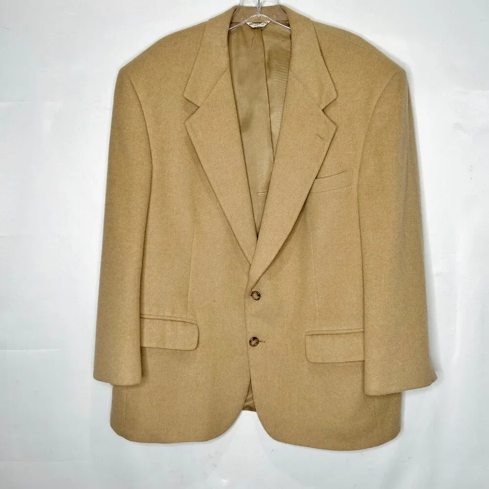 Strouse’s Men’s Jacket sz 46R? 100% Camel Hair Sport Blazer Tan Soft USA